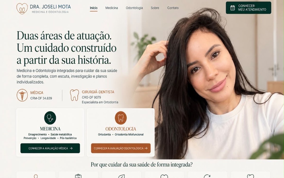 Prévia do site da Dra. Joseli Mota, Medicina e Odontologia